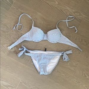 J Crew Stripped 2 Piece Bathing suit